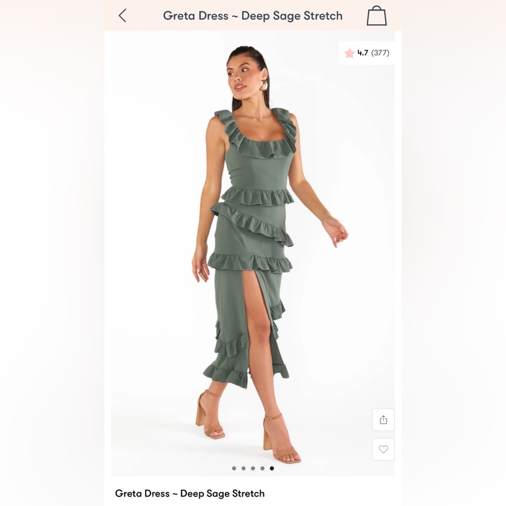 MuMu Greta Dress - Deep Sage Stretch